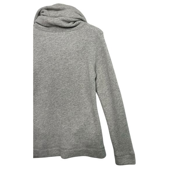 J Crew Sweater Womens Medium Gray Wool Funnel Neck Long Sleeve Pockets Cozy - Picture 11 of 12